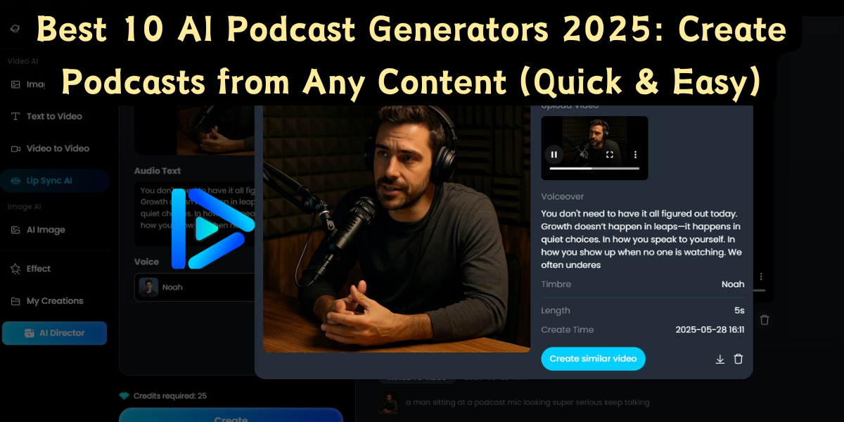 Best 10 AI Podcast Generators 2025: Create Podcasts from Any Content (Quick & Easy)