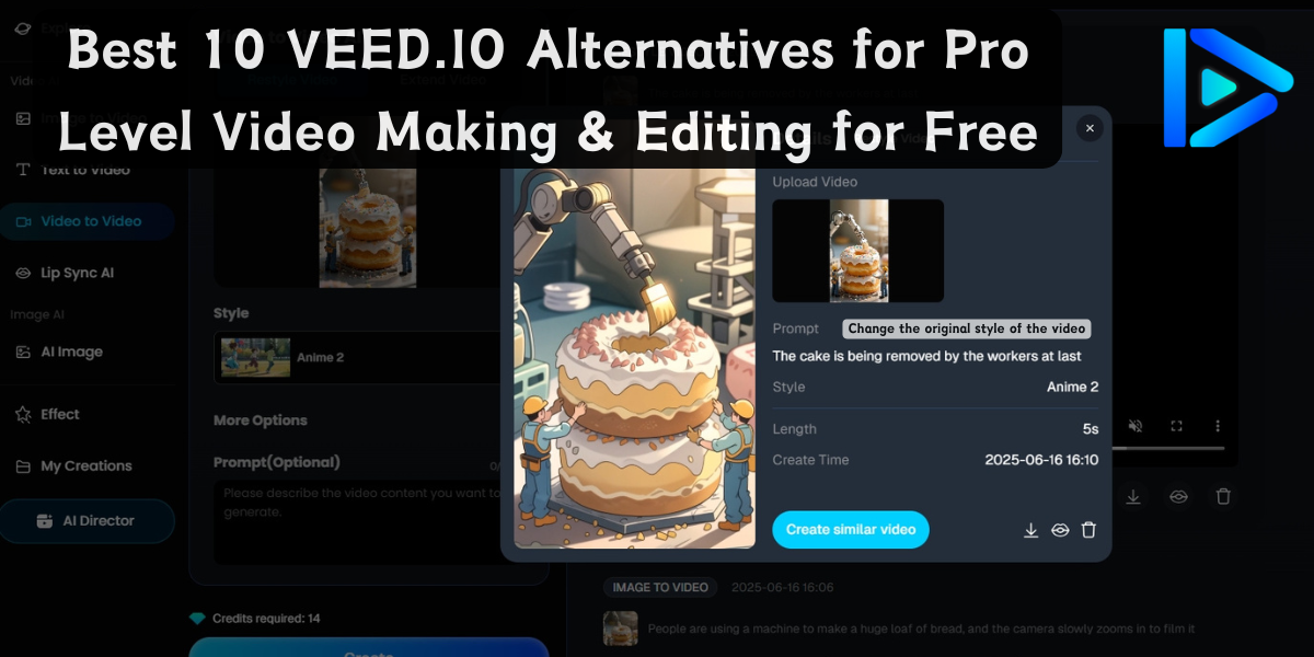 Best 10 VEED.IO Alternatives for Pro Level Video Making & Editing for Free