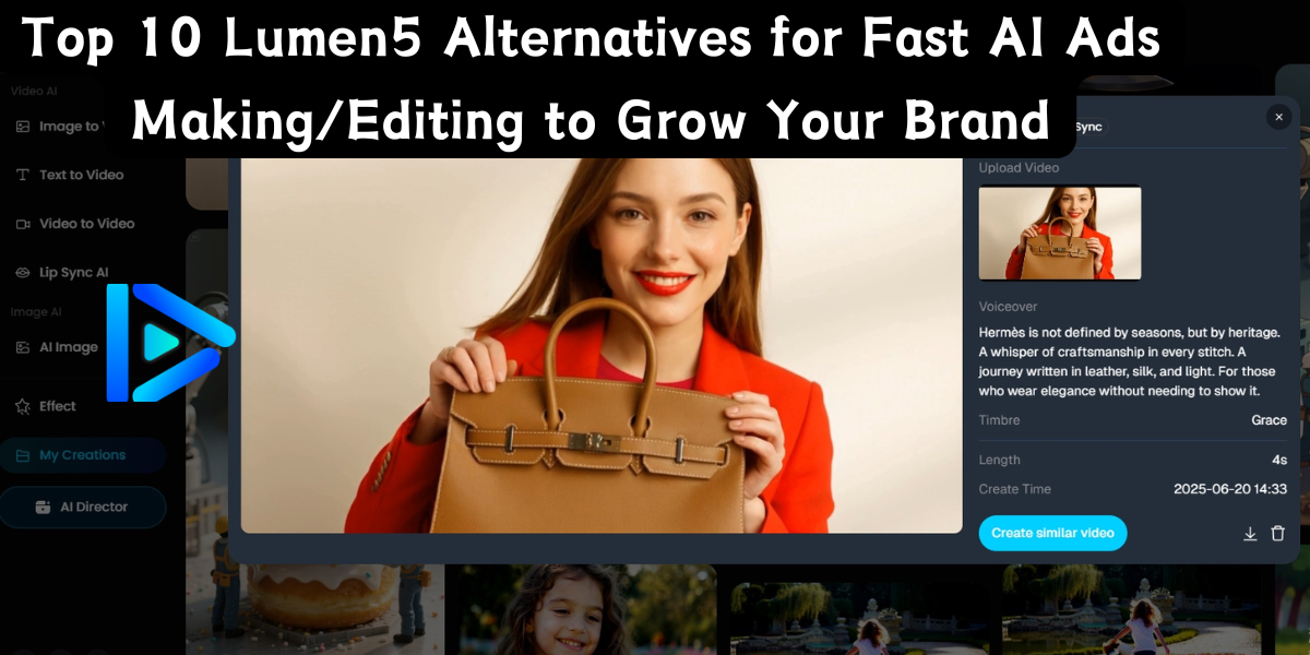 Top 10 Lumen5 Alternatives for Fast AI Ads Making/Editing to Grow Your Brand