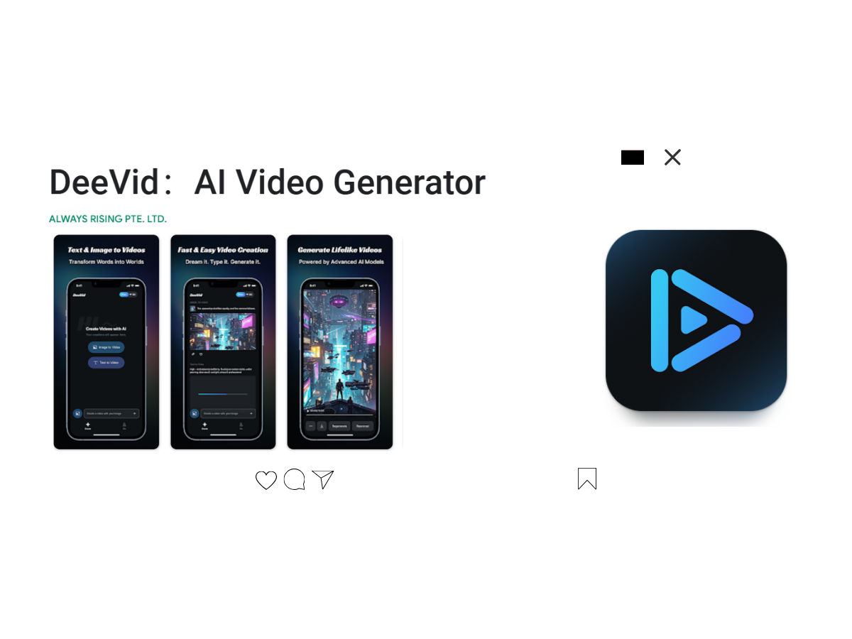 Deevid AI APP/APK is online now on Google Play and Apple Store